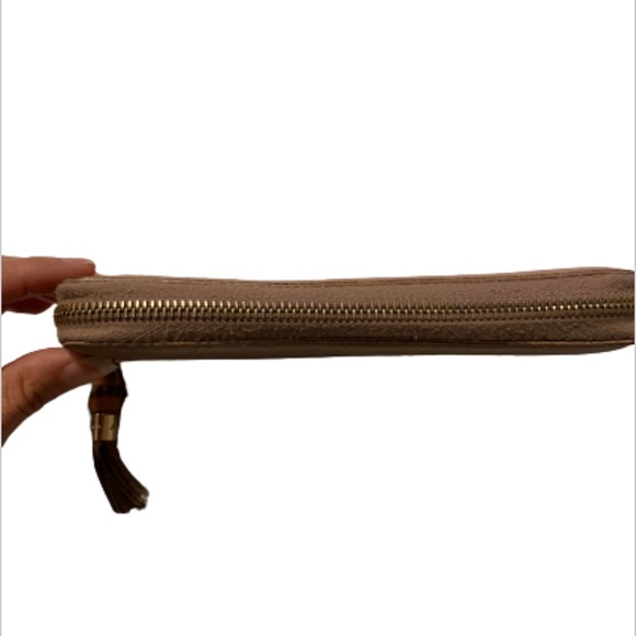 ❤️ Authentic Gucci Dusty Rose/Rustic Pink Mauve Leather Zip Around Wallet - Picture 5 of 16